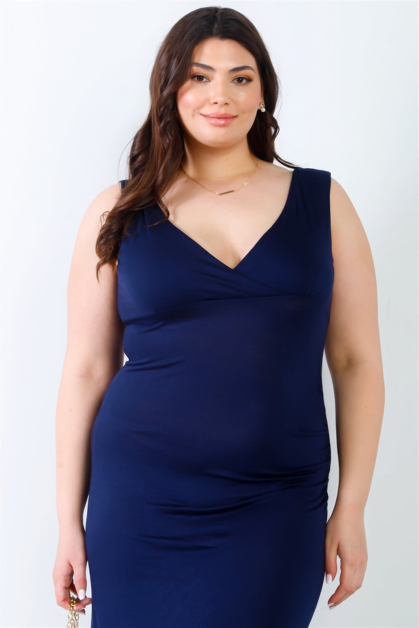 V-neck Sleeveless Maxi Dress(plus)