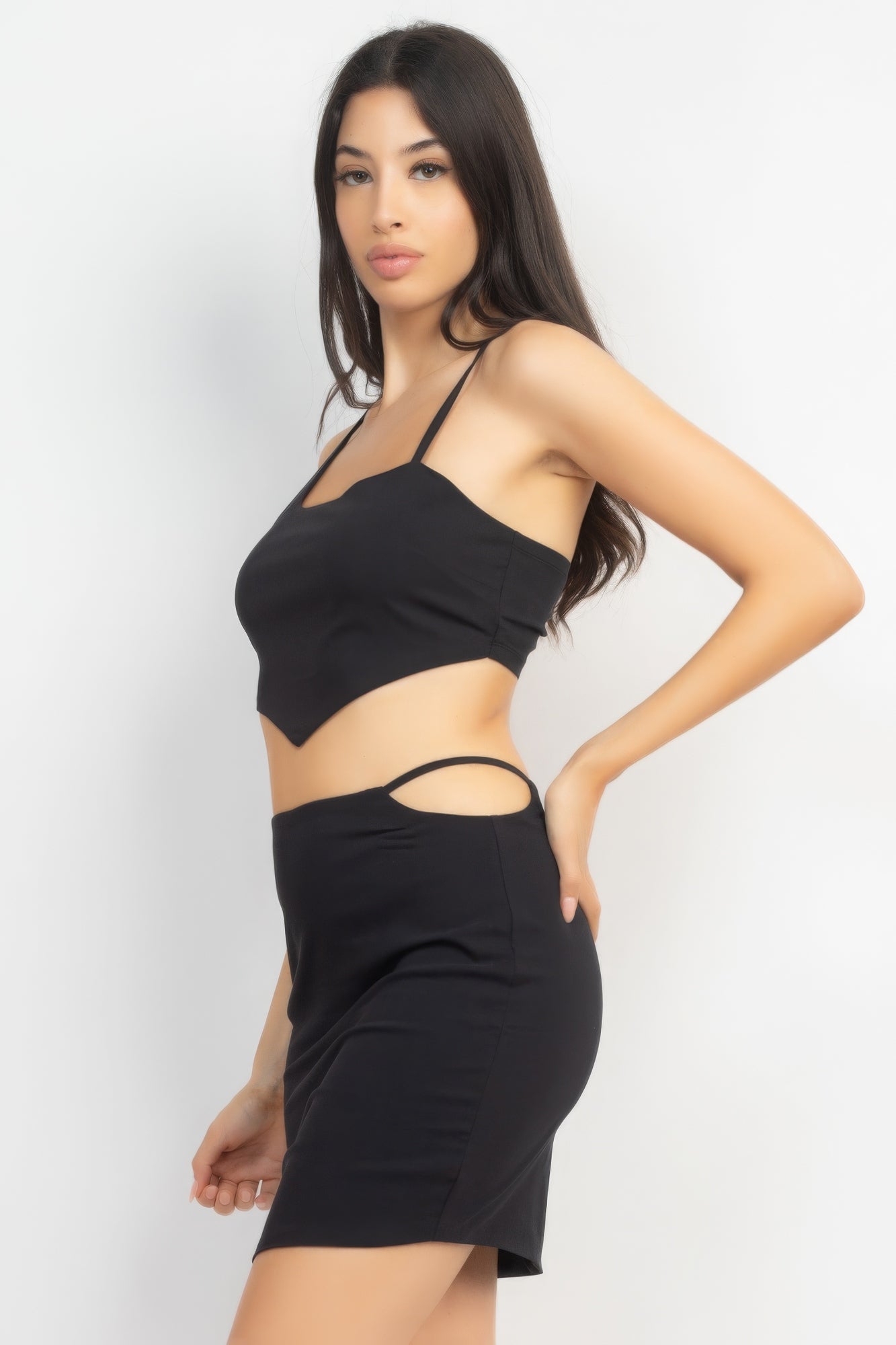 Cross Back Top & Skirts Set