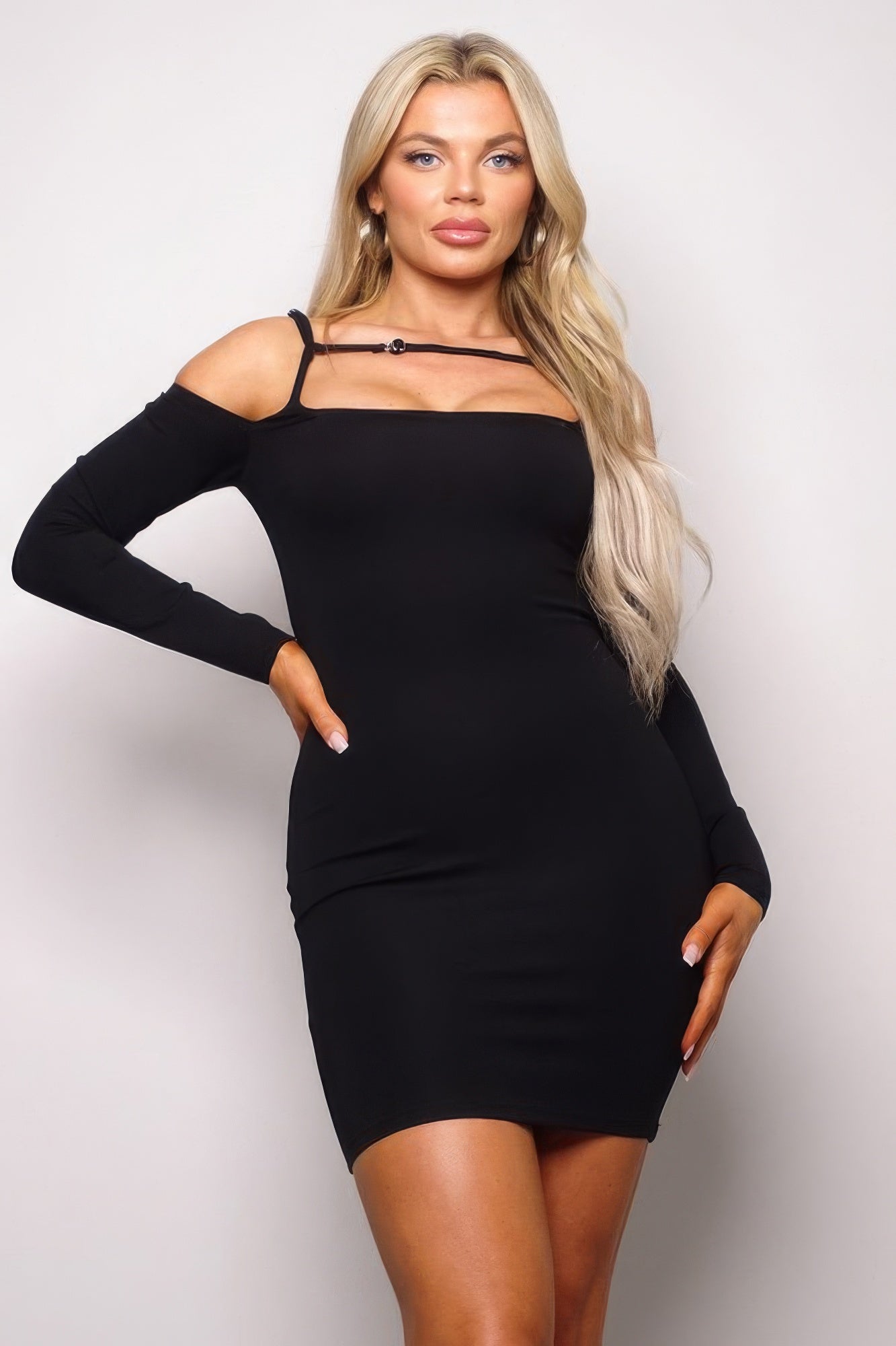 Long Sleeve Cuff Mini Dress