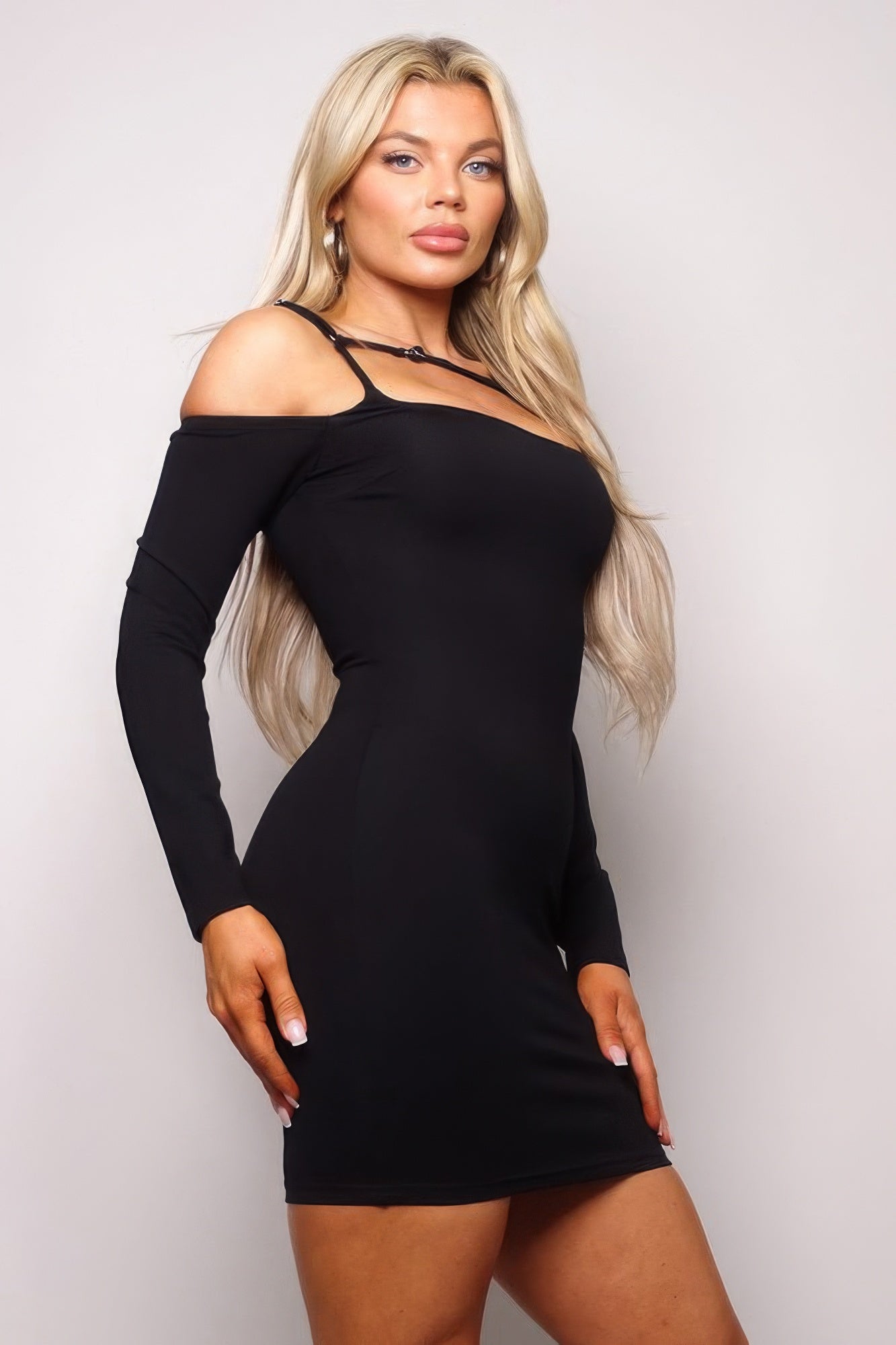 Long Sleeve Cuff Mini Dress