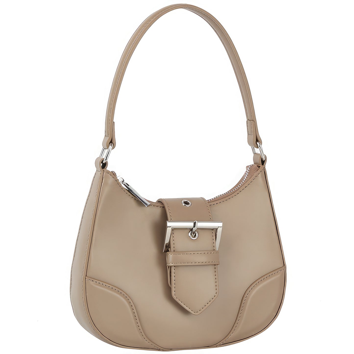 Buckle Curve Handle Bag