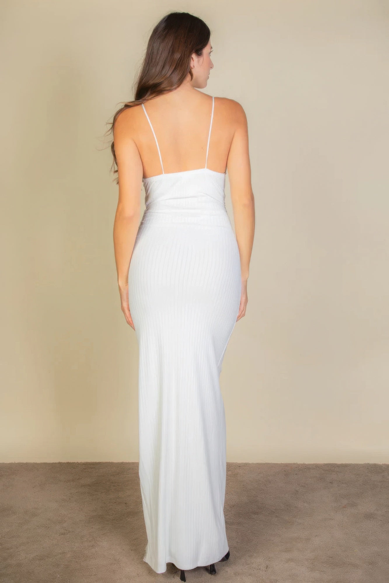 Lace Trim Split Thigh Cami Dress