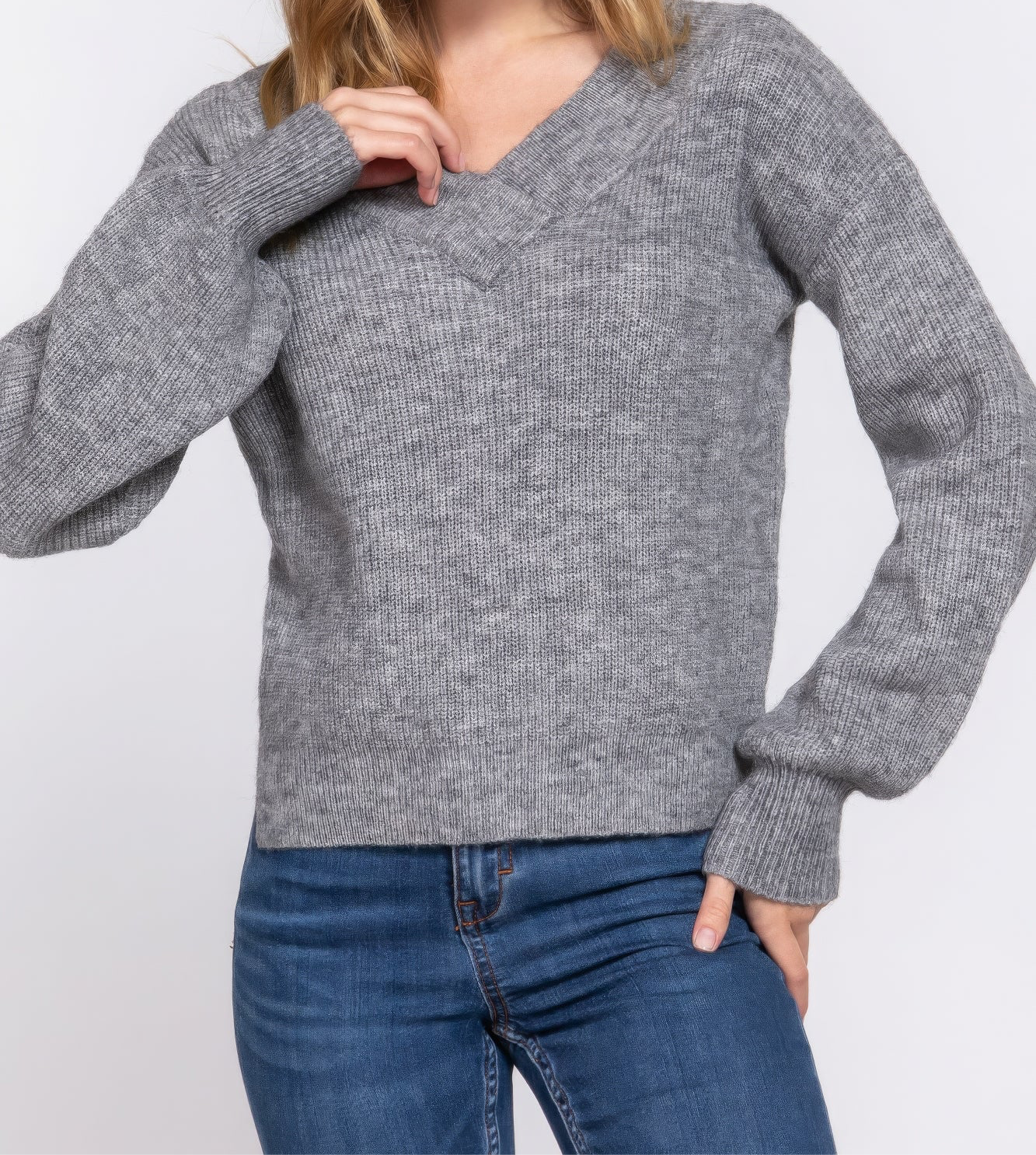 Long Sleeve V-neck Sweater