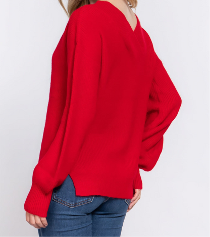 Long Sleeve V-neck Sweater