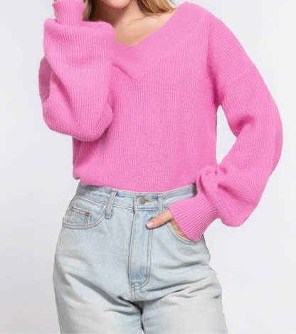 Long Sleeve V-neck Sweater