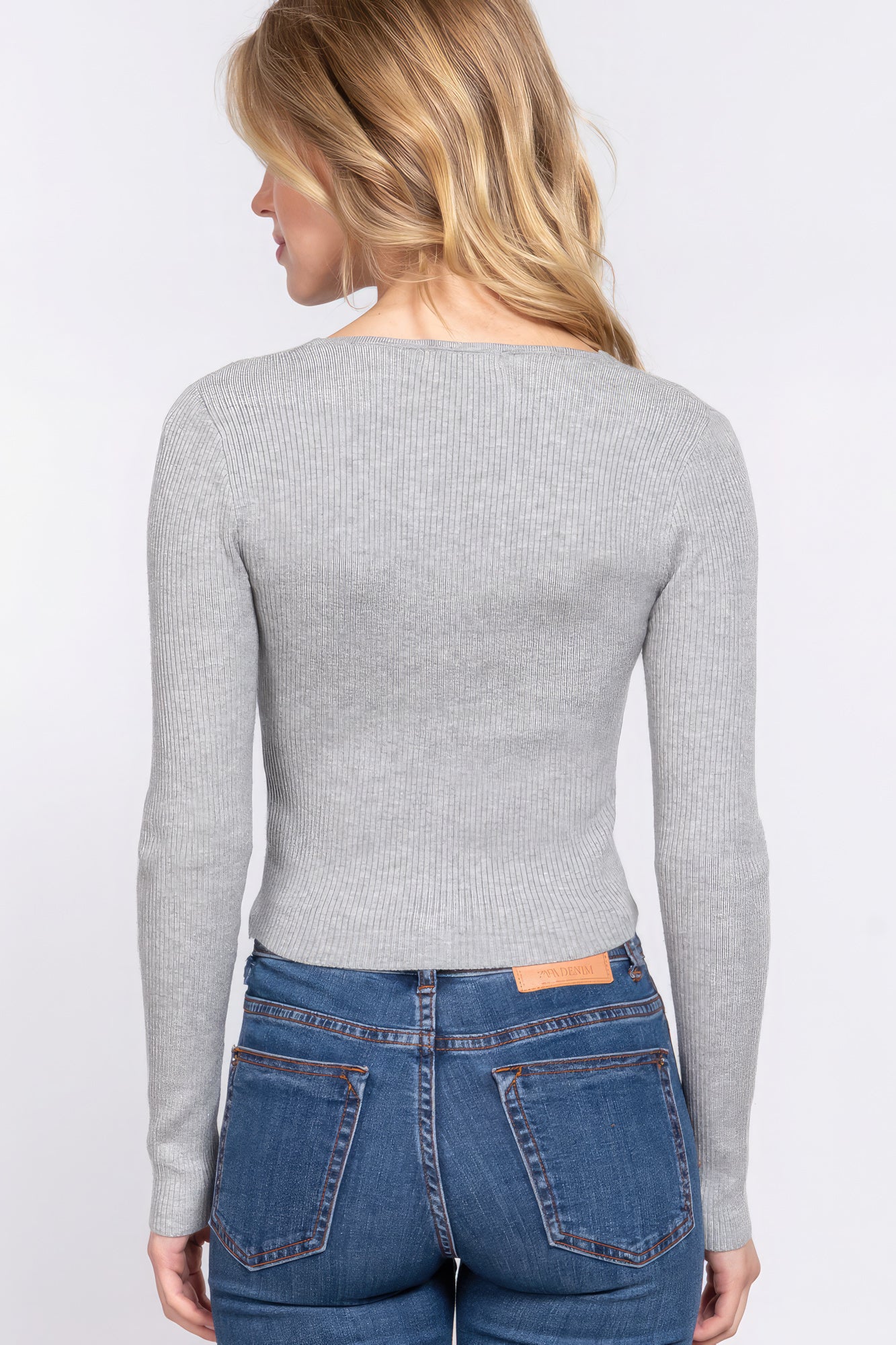 V-neck Tie long sleeve Top