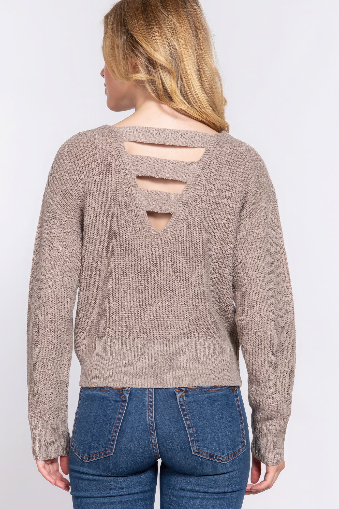 Strappy Open Back Sweater