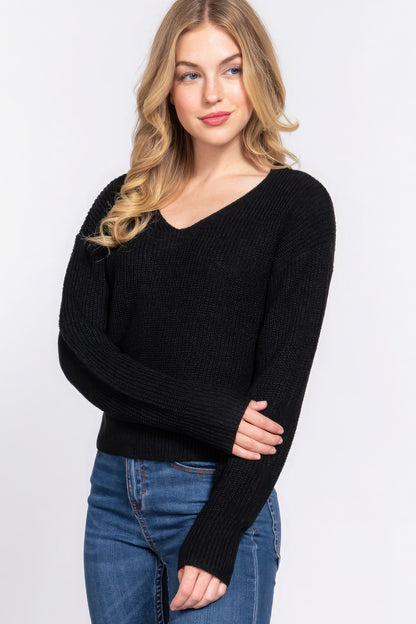 Strappy Open Back Sweater