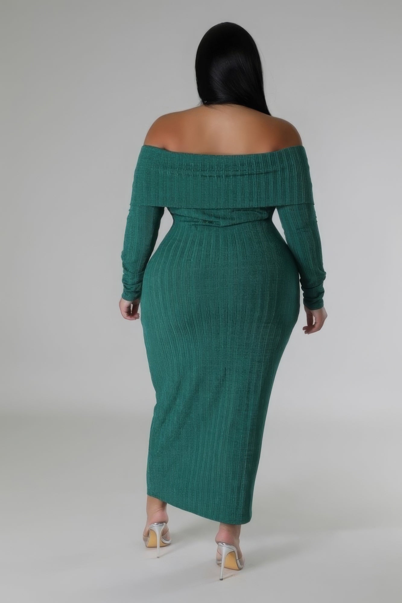 Off Shoulder Stretch Dress(plus)