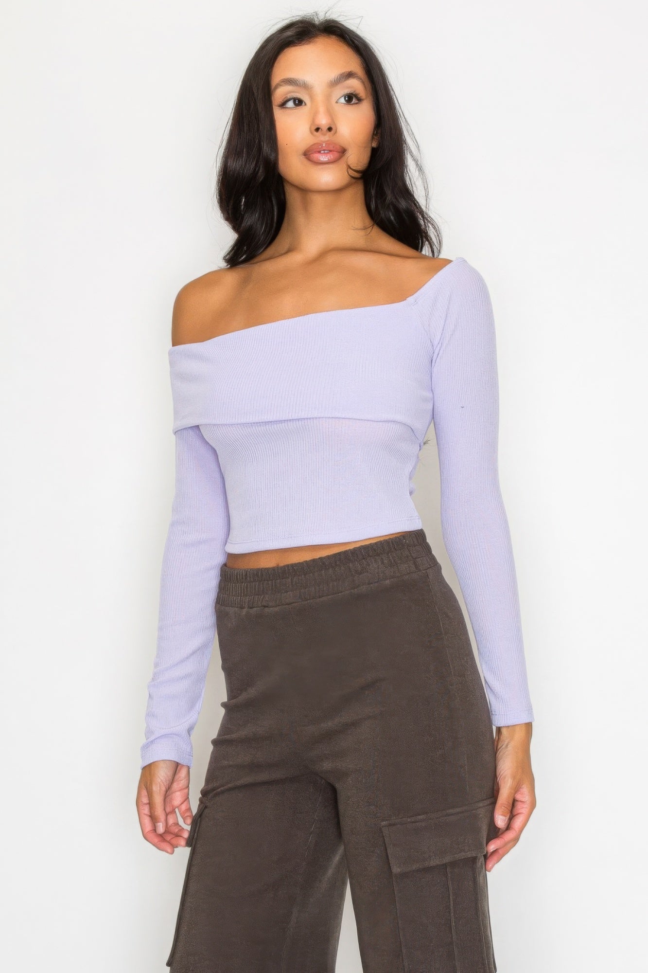 Ribbed long sleeve crop top