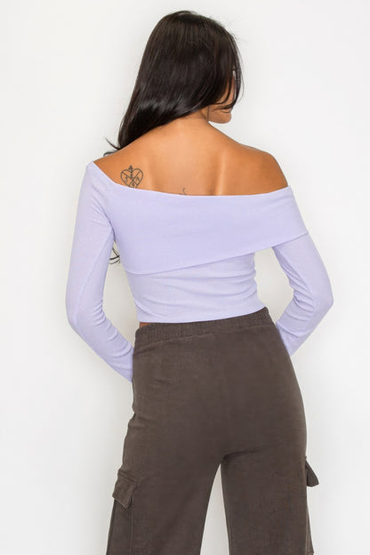 Ribbed long sleeve crop top