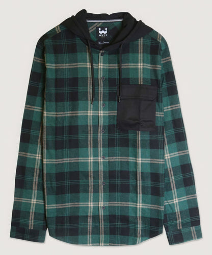 Plaid Hooded Shirt