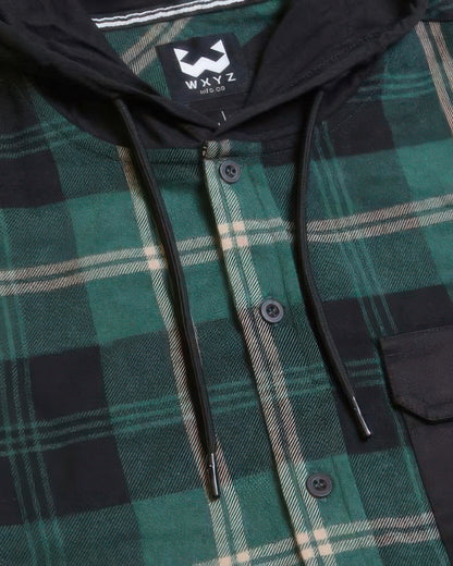 Plaid Hooded Shirt