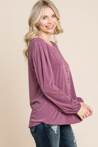 Solid Tr Long Sleeve Top