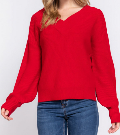 Long Sleeve V-neck Sweater