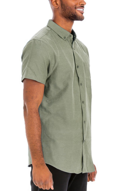 Men's Casual Short Sleeve Solid Shirt